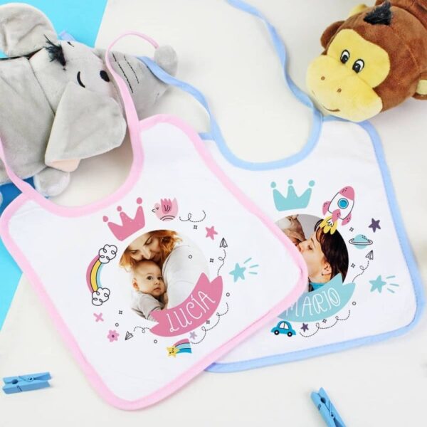 Babero para Bebé Personalizado con Foto y Nombre