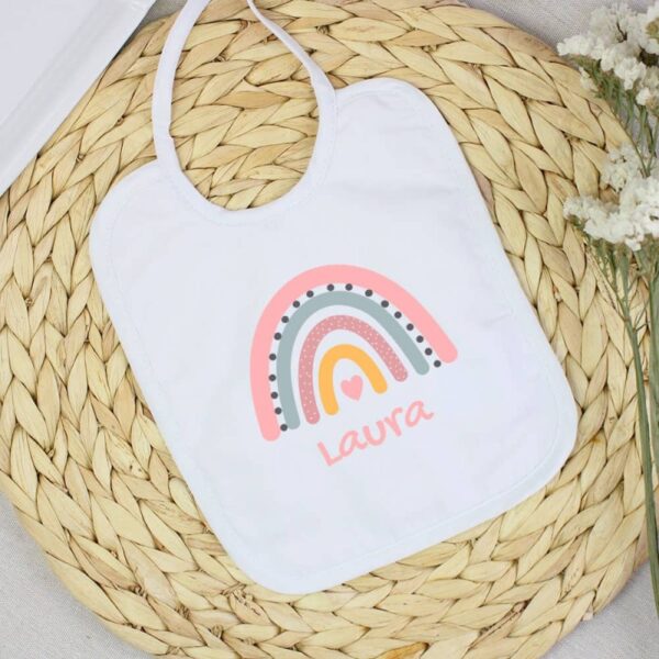 Babero Personalizado Arcoiris