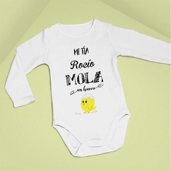Body bebé manga larga “Mi tía mola un Huevo”