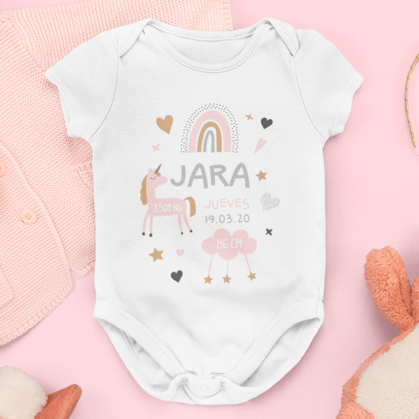 Body Bebé Personalizado Natalicio Unicornio