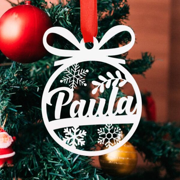 Bola de Navidad Blanca Personalizada