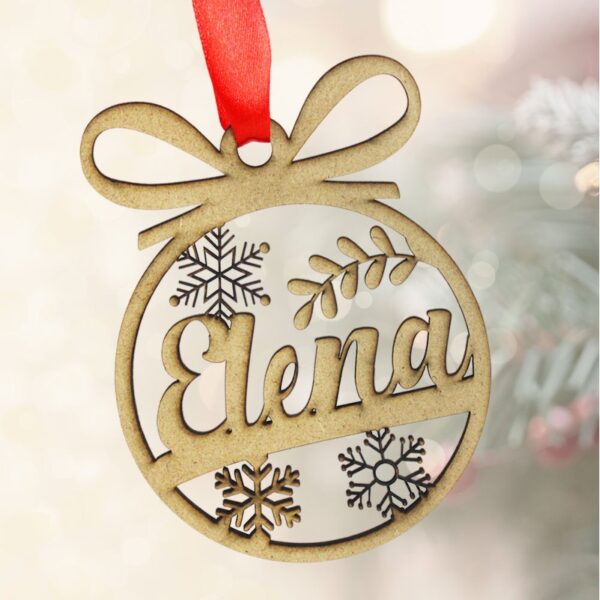 Bola de Navidad en Madera Personalizada con Nombre