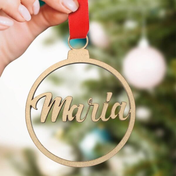 Bola de Navidad en Madera Personalizada con Nombre