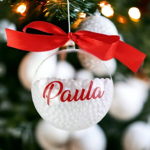 Bola de Navidad Personalizada con Copos de Nieve