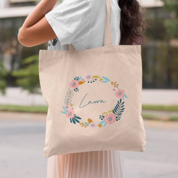 Bolsa Tote Nombre Floral