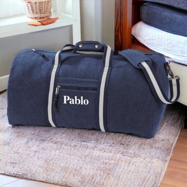 Bolsa Vintage Azul de Viaje Personalizada