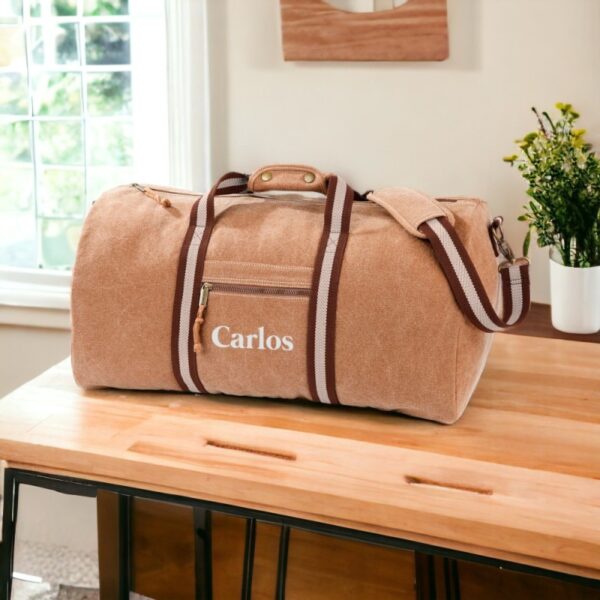 Bolsa Vintage Beige de Viaje Personalizada