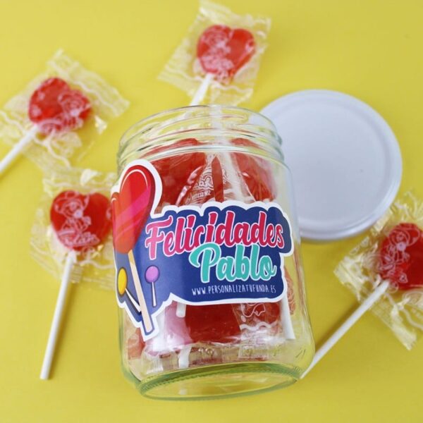 Bote de Piruletas Personalizado con Nombre