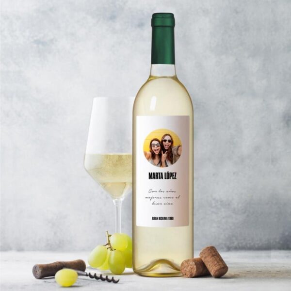 Botella de Vino Blanco Personalizada
