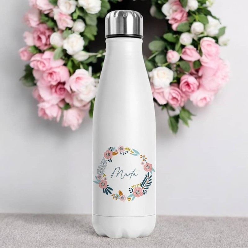 Botella Térmica Nombre Floral