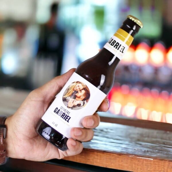 Botellín Cerveza personalizada con Foto y Nombre
