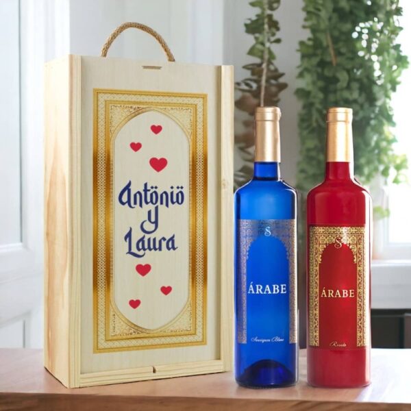 Caja 2 Botellas de Vino Dulce Árabe Blanco y...