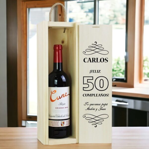 Caja Botella de Vino Rioja Cumpleaños