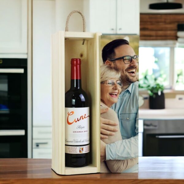 Caja Botella de Vino Rioja Personalizada con Foto
