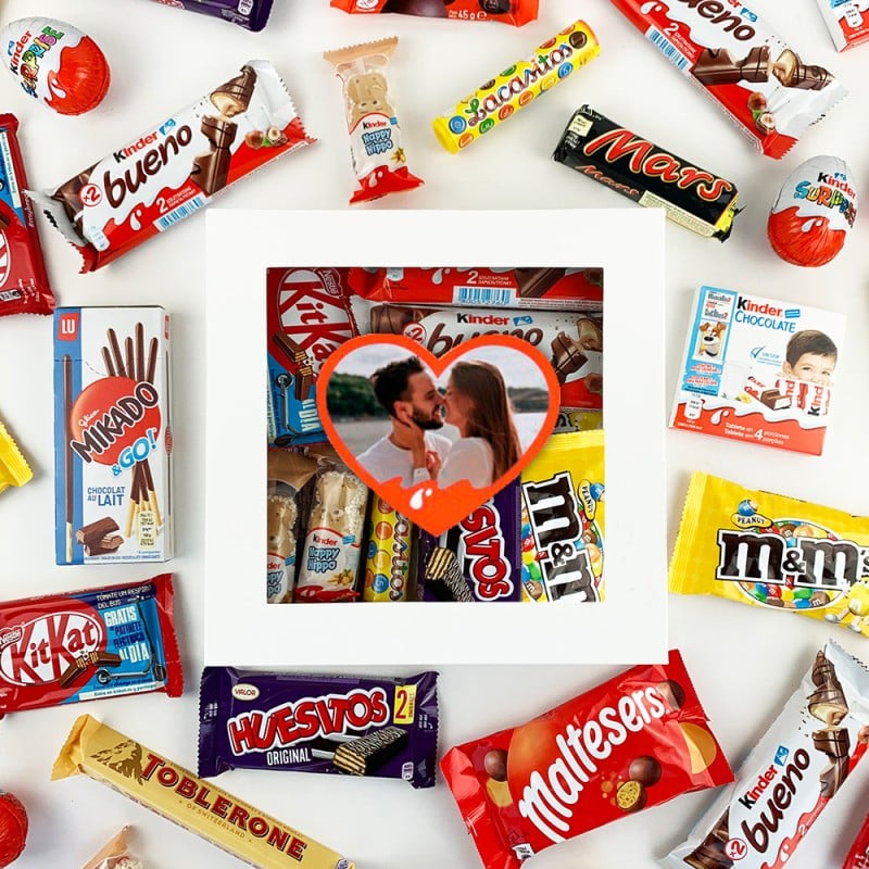 Caja Chocolates Personalizada Corazón con Foto