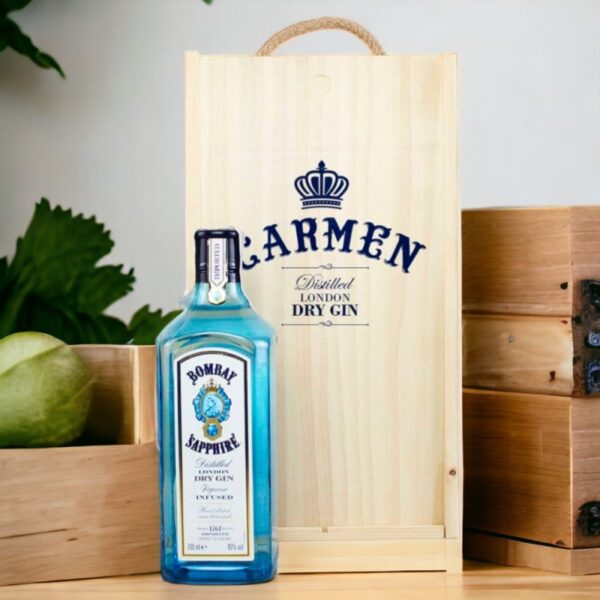 Caja Regalo Botella Bombay Sapphire Personalizada