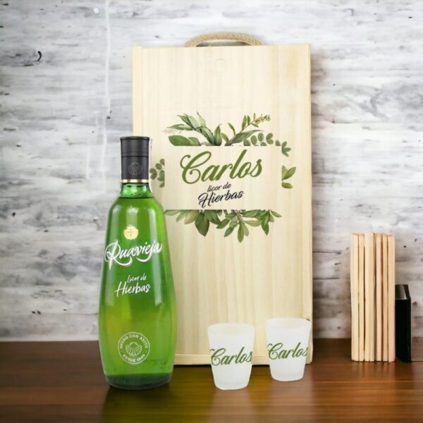 Caja Regalo Personalizada Botella RuaVieja + 2...