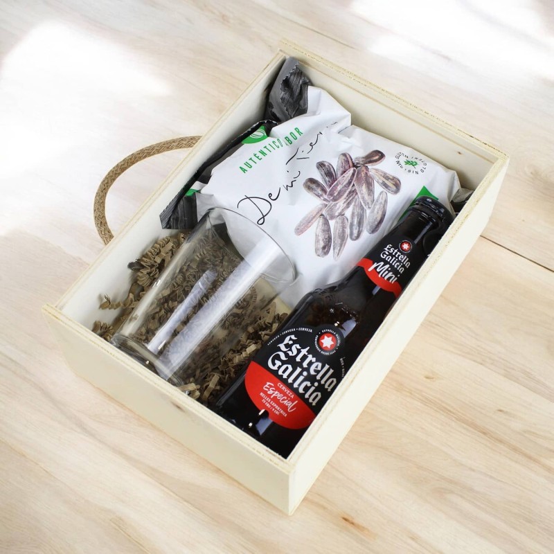 Caja Regalo con Foto Cerveza Vaso y Pipas - Imagen 2