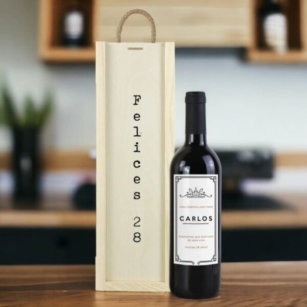 Caja Regalo Cumpleaños Botella de Vino...