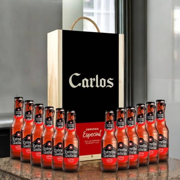 Caja Regalo Personalizada 12 Botellines Cerveza...
