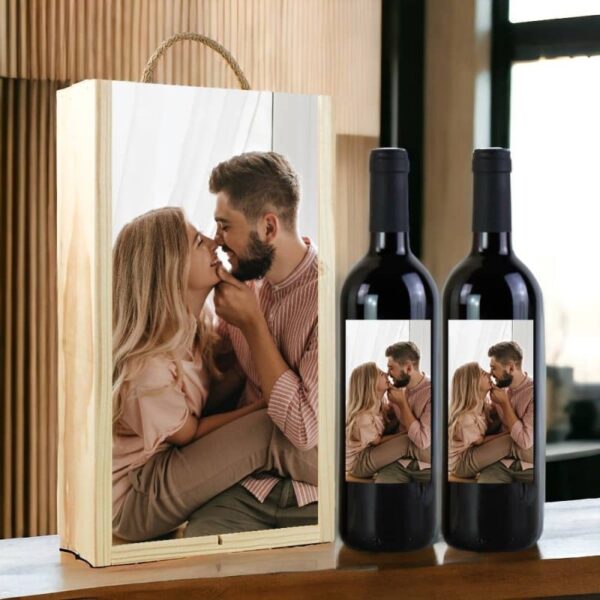 Caja Regalo Personalizada 2 Vinos con Foto