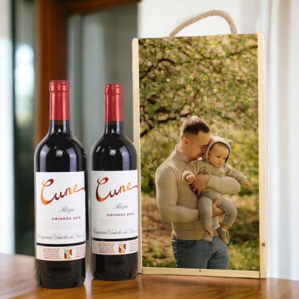 Caja Regalo Personalizada 2 Vinos Rioja con Foto