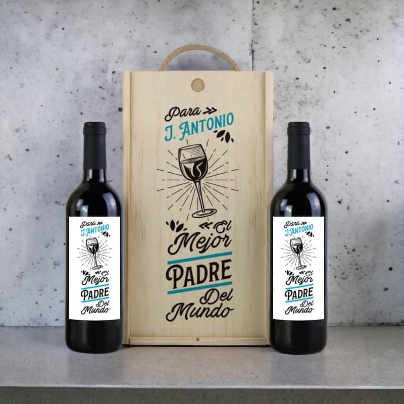 Caja Regalo Personalizada 2 Vinos Rioja El...