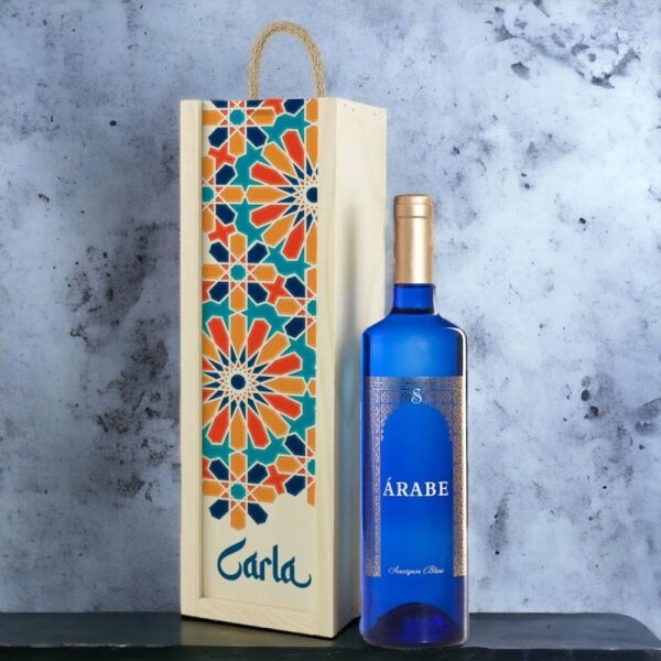 Caja Regalo Personalizada con Vino Blanco Árabe