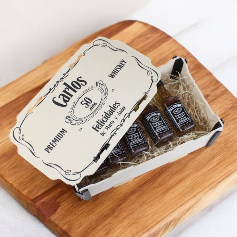 Caja Regalo Personalizada 5 Mini Whiskey - Imagen 5