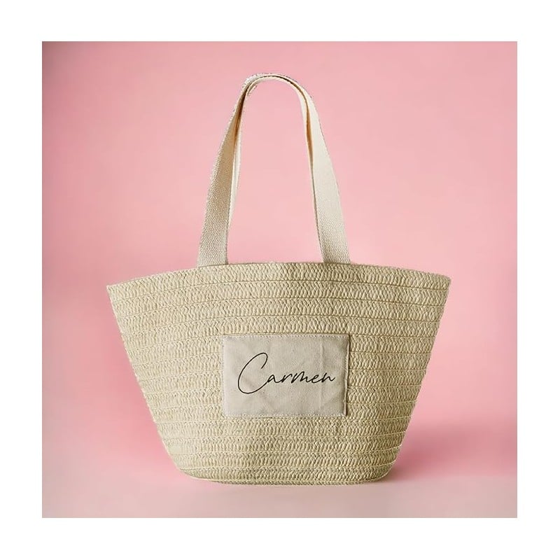 Capazo Playa de Yute Personalizada con Nombre