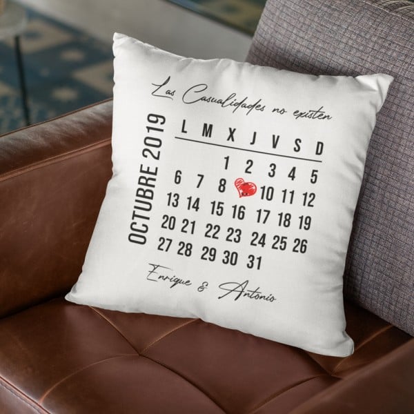 Cojín Personalizado para Parejas con Fecha