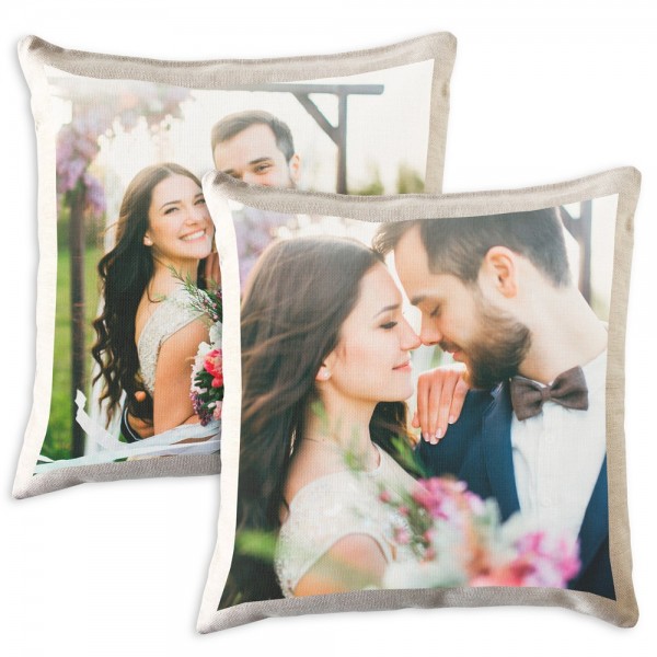 Cojín tipo lino Personalizado a 2 caras