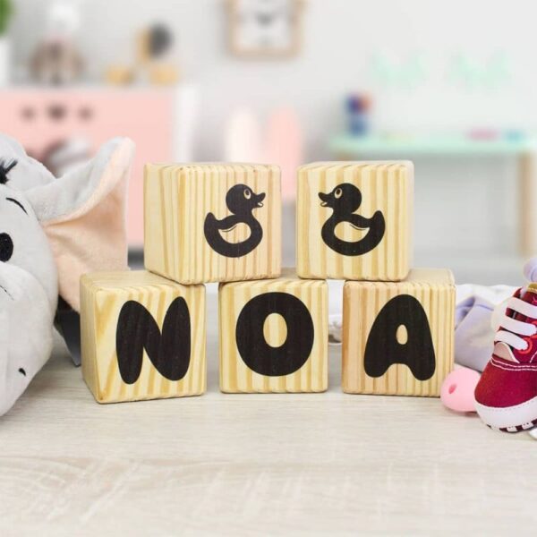 Cubos de Madera Personalizado para Bebés