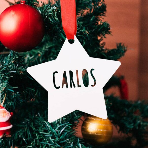 Estrella de Navidad Blanca Personalizada