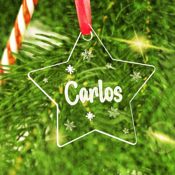 Estrella de Navidad Personalizada Transparente