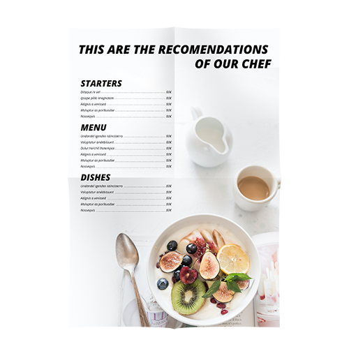 Cartas de restaurante con pliegue ventana