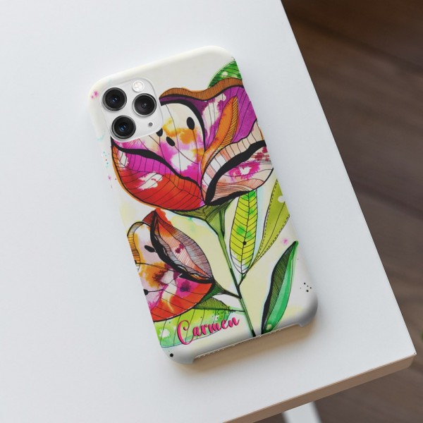 Funda para Móvil Personalizada Flor con Nombre