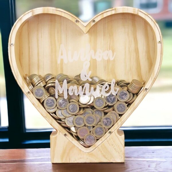 Hucha Corazón para Parejas Personalizada