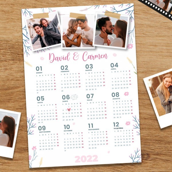 Imán Calendario Personalizado para Parejas 2025