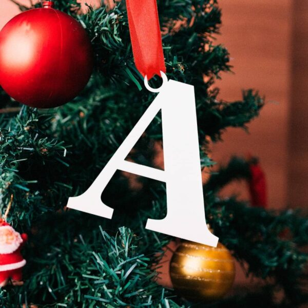 Inicial de Navidad Blanca Personalizada