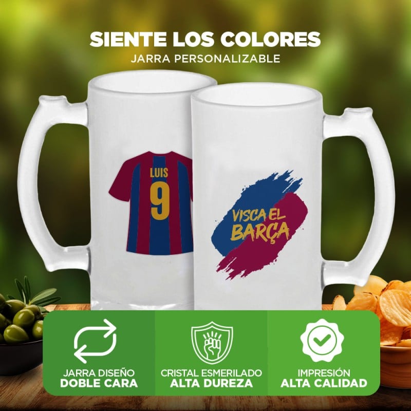 Jarra de Cerveza Personalizada Camiseta Fútbol