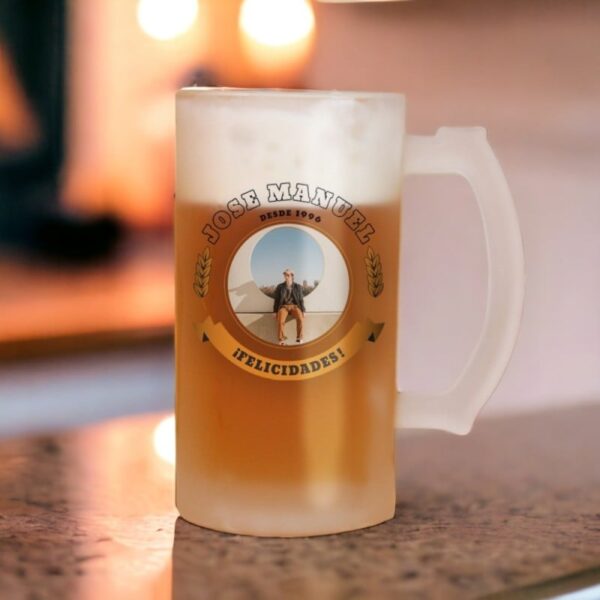 Jarra de Cerveza Personalizada con Foto