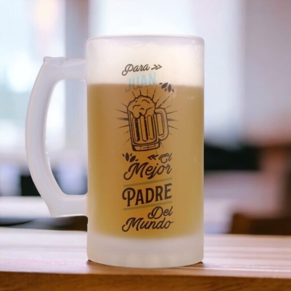 Jarra de Cerveza Personalizada El Mejor Padre...