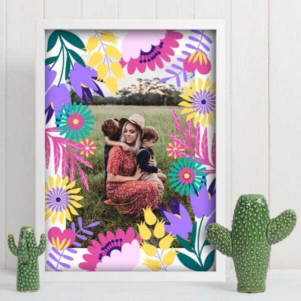 Lámina Personalizada con Foto Estampado Flores