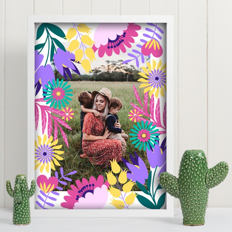 Lámina Personalizada con Foto Estampado Flores