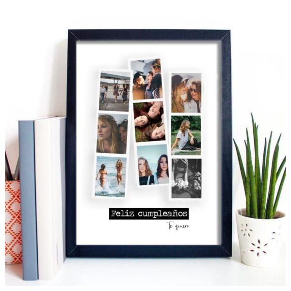 Lámina Personalizada Feliz Cumpleaños con 9 Fotos
