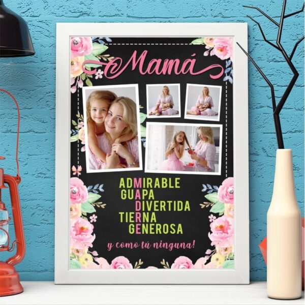 Lámina Personalizada MAMÁ flores