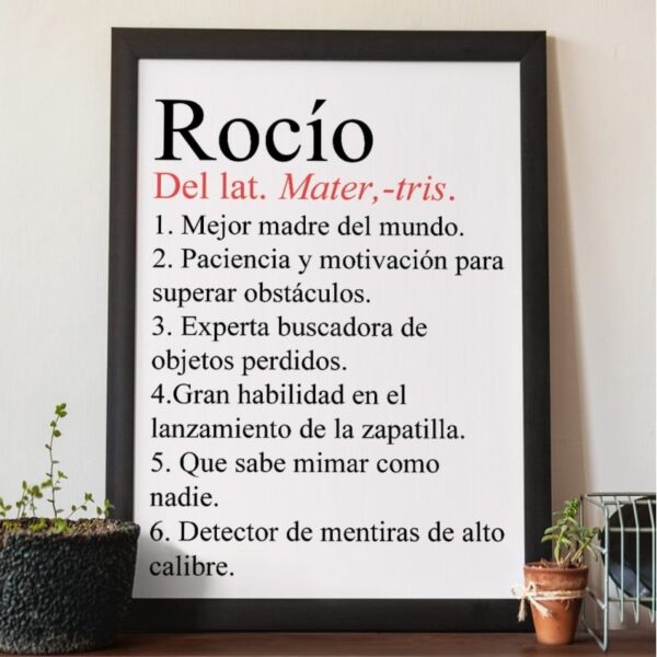 Lámina Personalizada Mejor Madre del Mundo