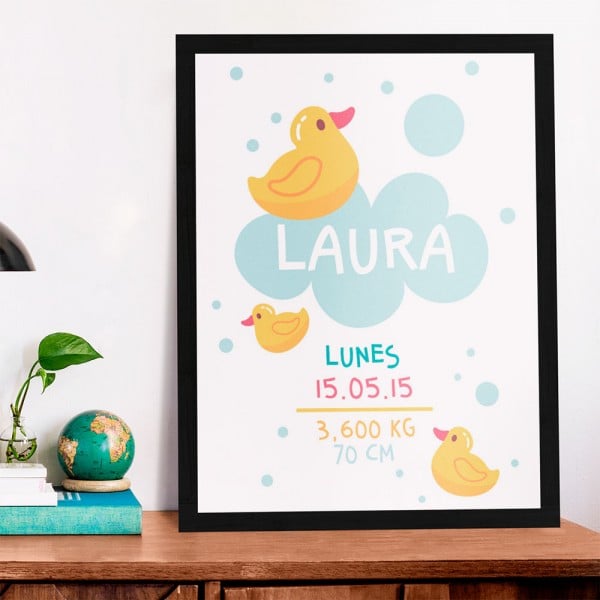 Lámina Personalizada Natalicio Pato de Goma