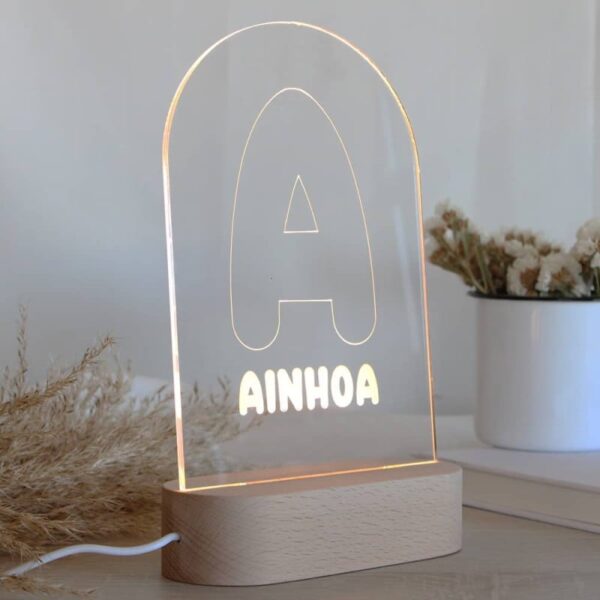 Lámpara Led Personalizada Inicial y Nombre